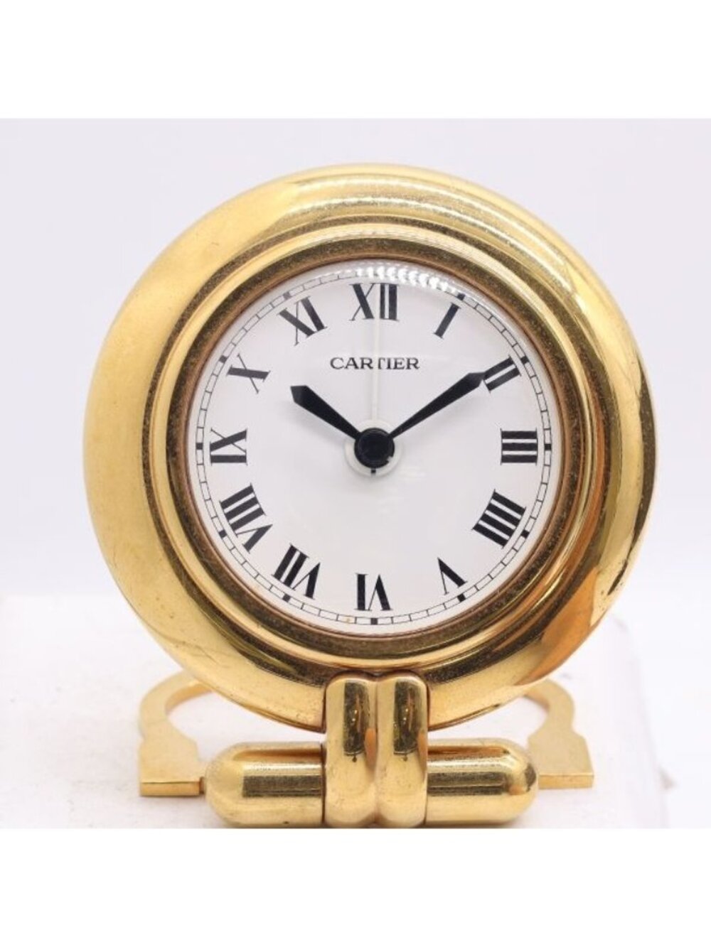 Cartier Travel Clock Quartz White Dial Table